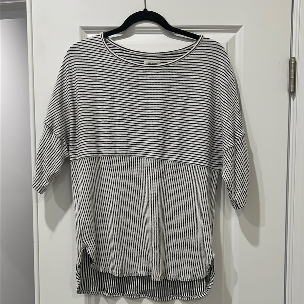 MAX STUDIO Striped Black and White Women's Top